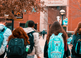 Students walking into school
