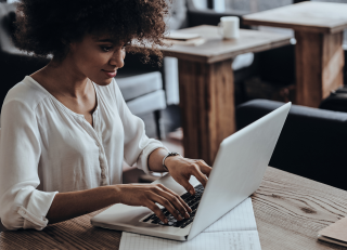 Woman working on Computer