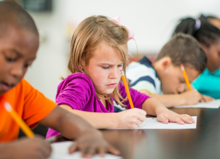 Young kids doing math