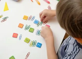 student doing math