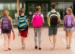 Students walking